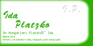 ida platzko business card